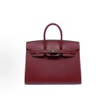 HERMES Birkin 25 Gold buckle Platinum handbag 25 Women\'s Edition 55 Rouge H Hermes Red